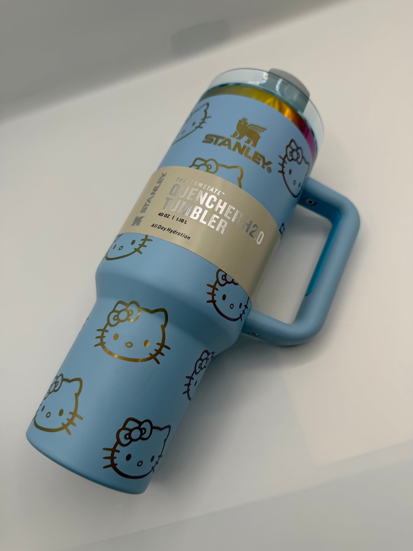 Stanley Hello kitty Tumbler 40oz Blue Rainbow