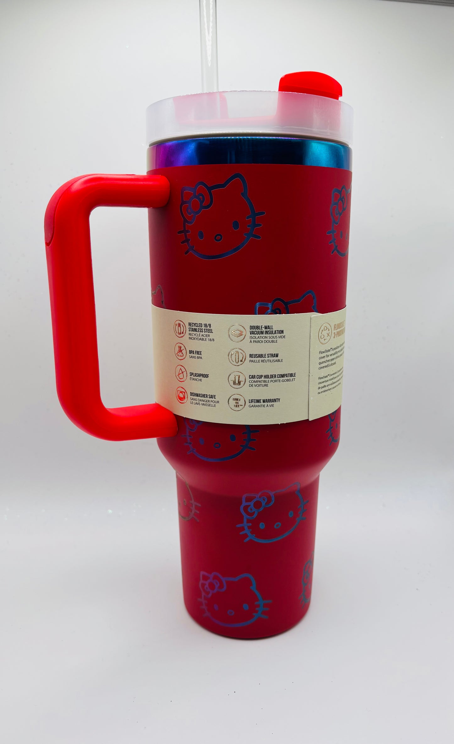 Stainless Steel Tumbler 40 oz Red with Hello Kitty