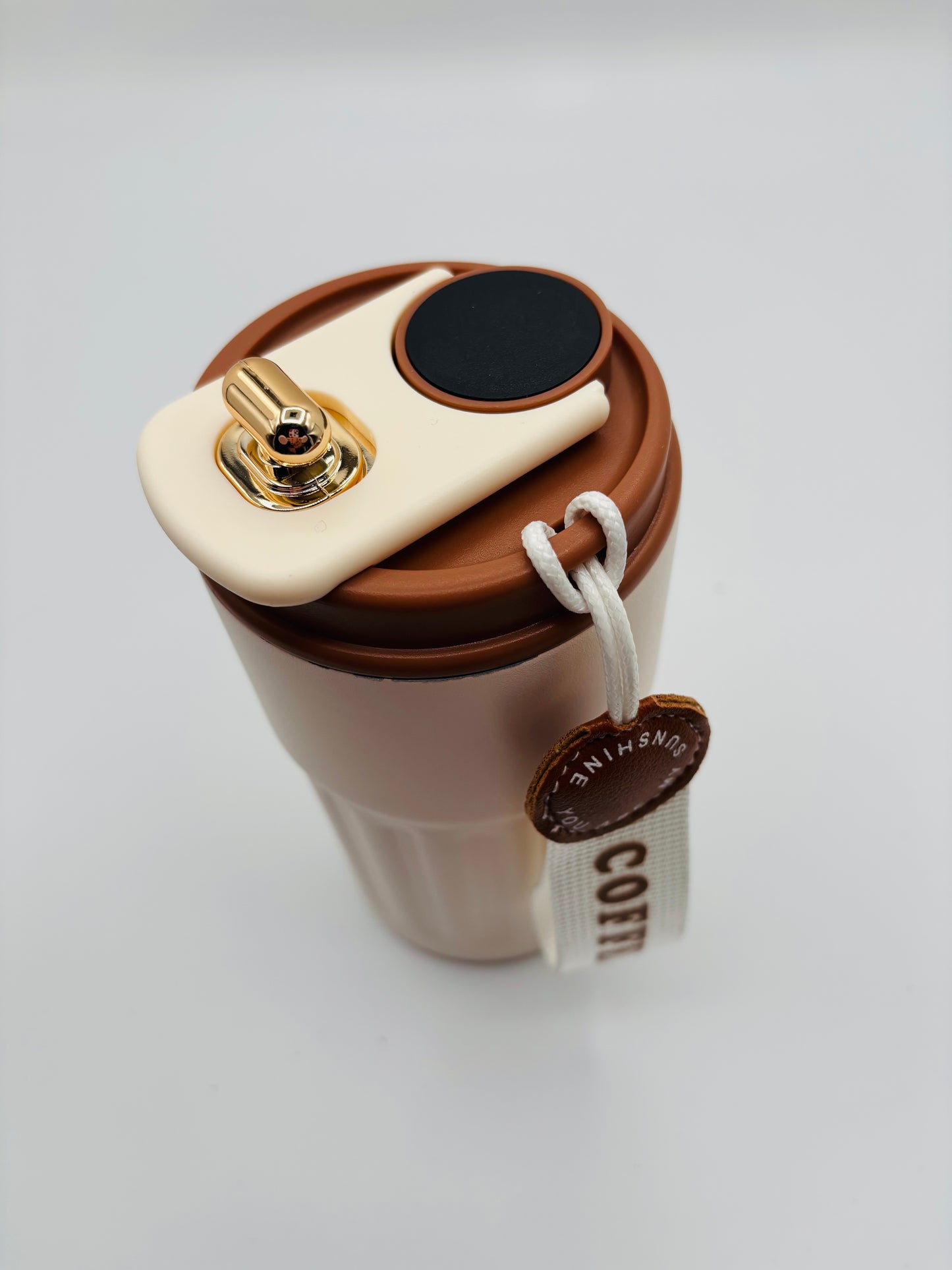 Stainless Steel Vacuum Coffee Mug Brown