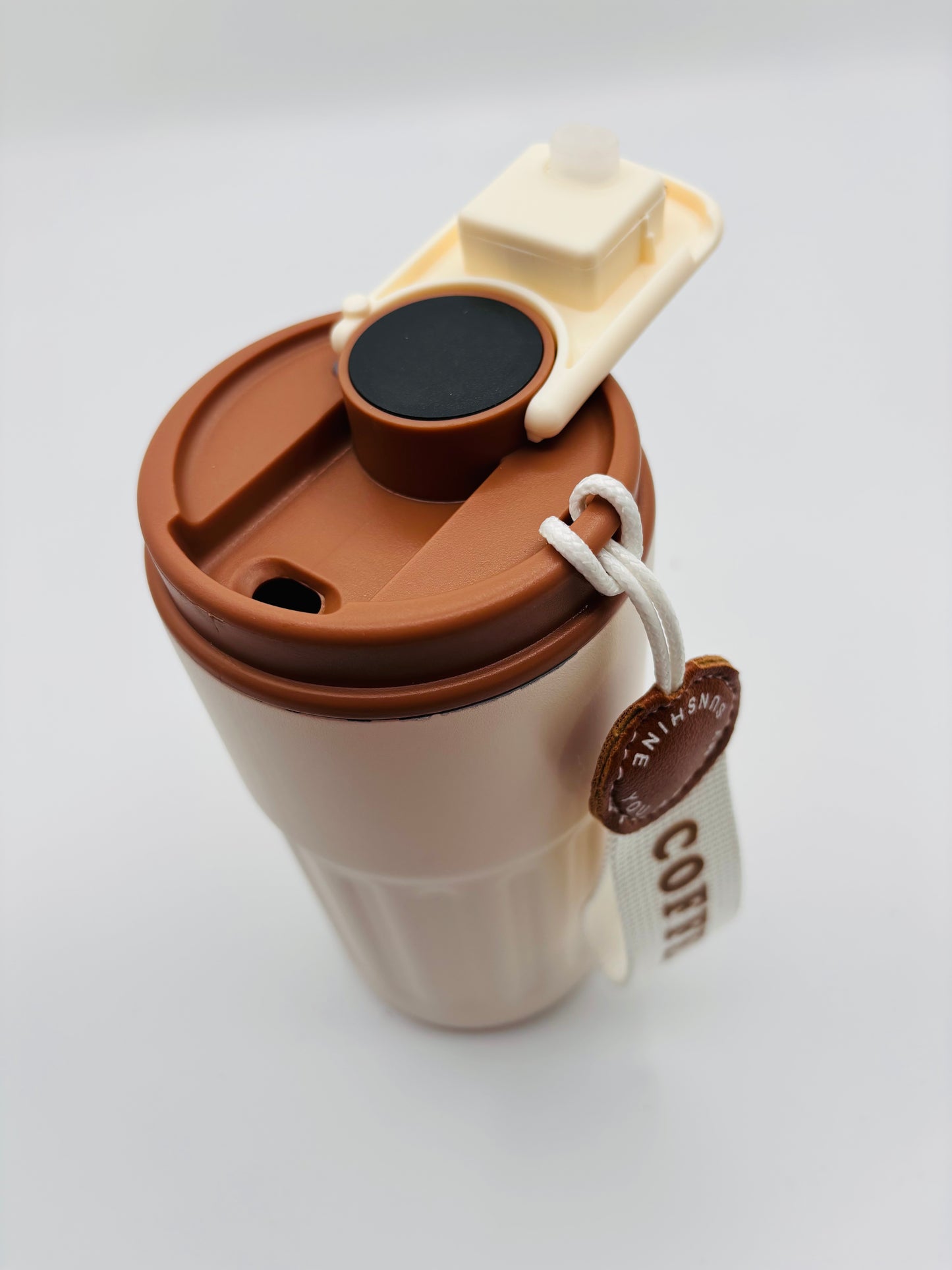 Stainless Steel Vacuum Coffee Mug Brown