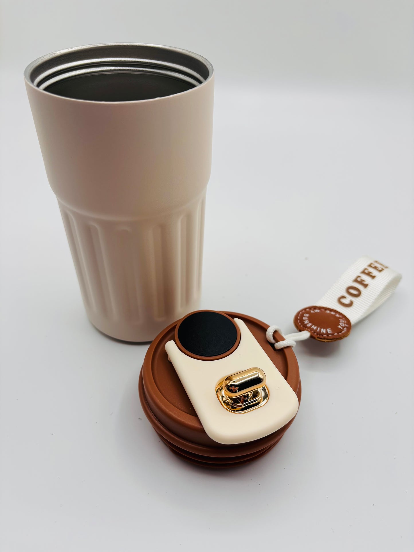 Stainless Steel Vacuum Coffee Mug Brown