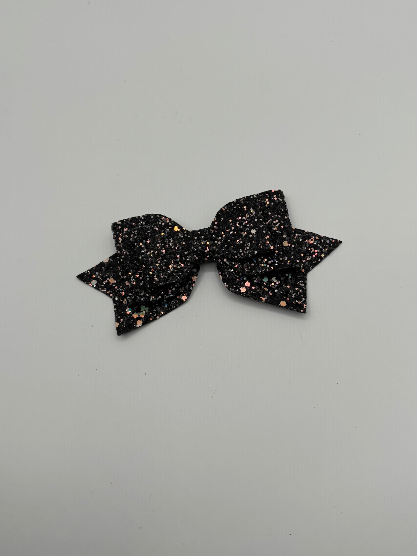 Black Straw Bow, 1 Glitter and 1 Matte color