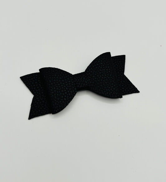 Black Straw Bow, 1 Glitter and 1 Matte color